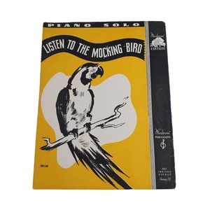 Vintage Sheet Music 1936 Listen To The Mocking Bird Piano Easy Listening
